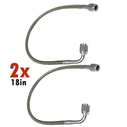 2Pcs -3 AN 18" Stainless Braided TFE Brake Line for Universal Applications