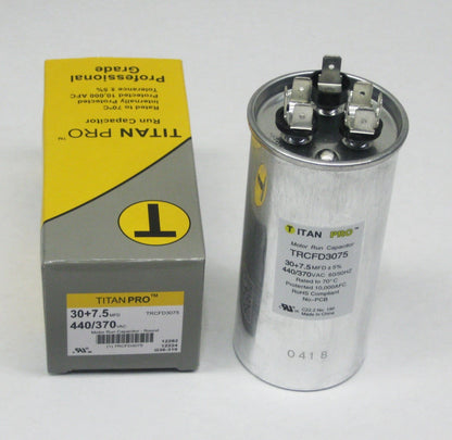 HVAC Round Dual Motor Run Capacitor for TitanPro TRCFD3075