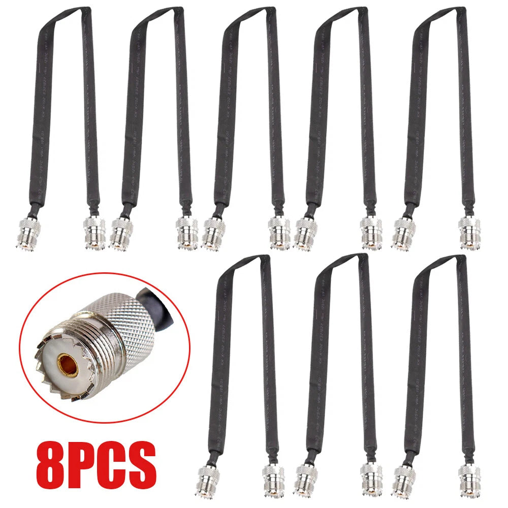 8pc Coaxial Cable SO239 UHF Female to UHF Female for Automotive Use