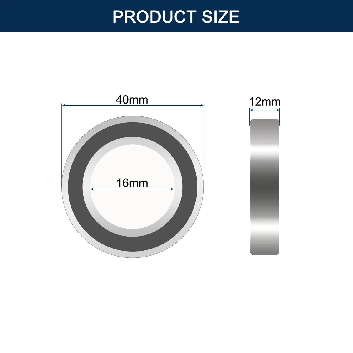4X Deep Groove Bearings 16x40x12mm Double Rubber Sealed for
