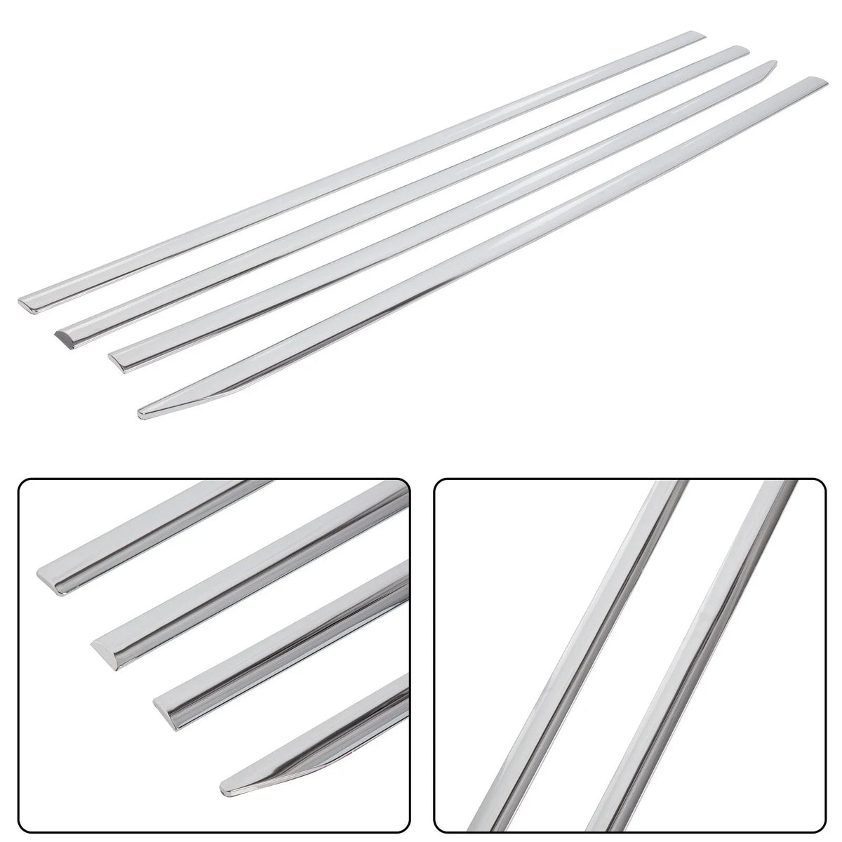 Set of 4 Chrome Body Side Molding Trim for Dodge Ram 1500 (2019–2025)