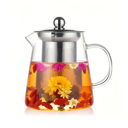 Glass Teapot with Stainless Steel Infuser for Tea Brewing (950ML)