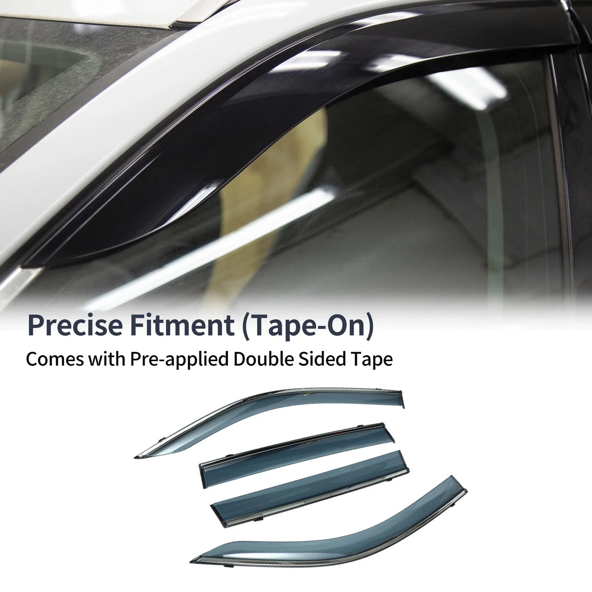 Set of 4 Window Deflectors for Subaru Forester (2019–2024) - Black