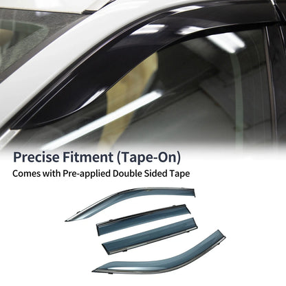 Set of 4 Window Deflectors for Subaru Forester (2019–2024) - Black