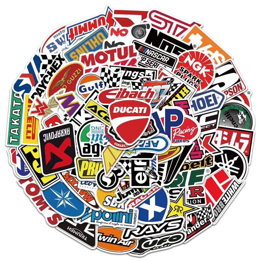 100Pcs Vinyl Sticker Pack for Car & Moto (Multicolor)