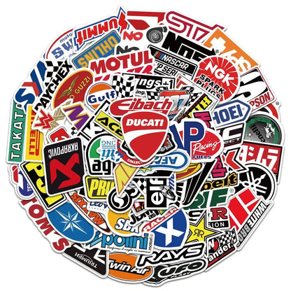 100Pcs Vinyl Sticker Pack for Car & Moto (Multicolor)