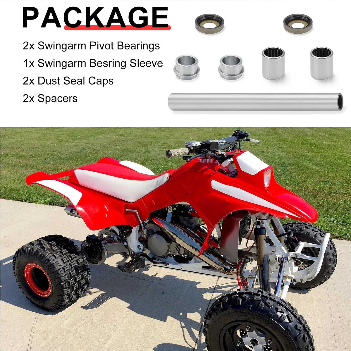 Swingarm Needle Bearing Bushing Kit for Honda Fourtrax TRX250R (1988–1989)