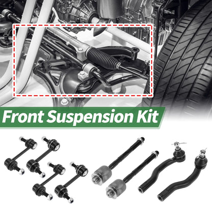 8pcs Front Suspension Kit Tie Rod End Sway Bar Link for Ford Edge (2007–2010)