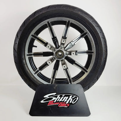 OEM Front Wheel & Tire Impeller 17"x3" Contrast Cut for Harley Touring (2009–2024)