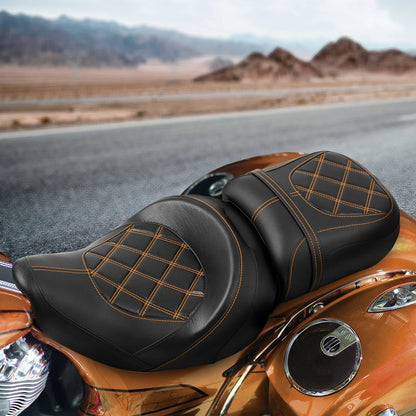 2X Black Driver Passenger Two-Up Seat for Indian Chieftain (2014–2023)