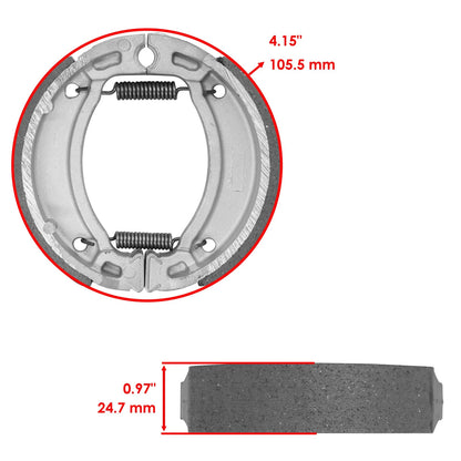Front & Rear Brake Shoes for Yamaha Grizzly 125 YFM125 (2004–2013) FL4659BS127HY
