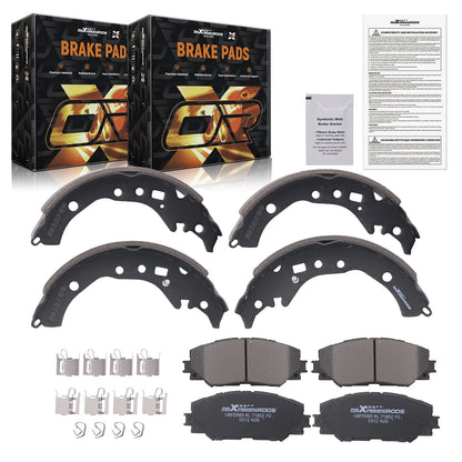 Front Ceramic Brake Pads & Rear Shoes Kit for Scion xD (2008–2014), Toyota Corolla (2009–2019)