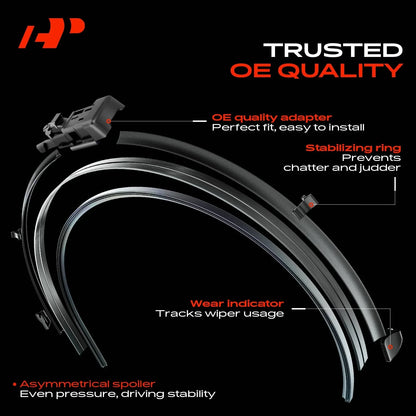 Set of 3 Windshield Wiper Blades for Mercedes-Benz GL320 (2007–2009)