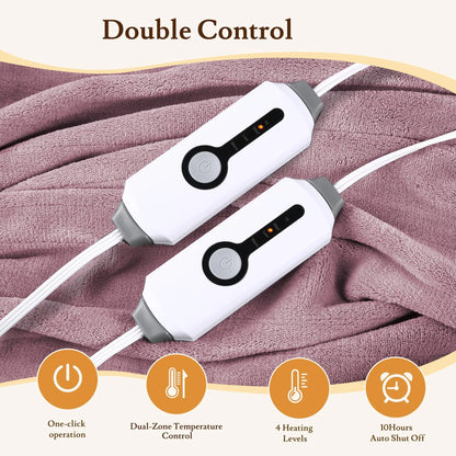 Electric Heated Blanket 90"×100" King Size Microplush