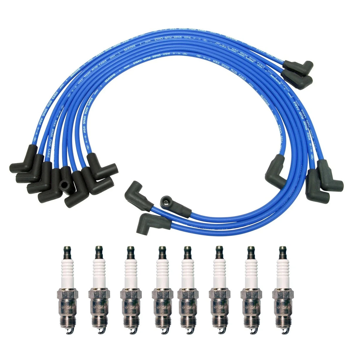NGK 8mm Wire Set & Denso Iridium Spark Plug Kit for C1500 K1500 P30 P3500 R20 (1990–1999)