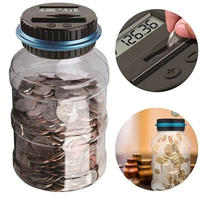 Digital Coin Counter Piggy Bank for Savings Jar - Blue