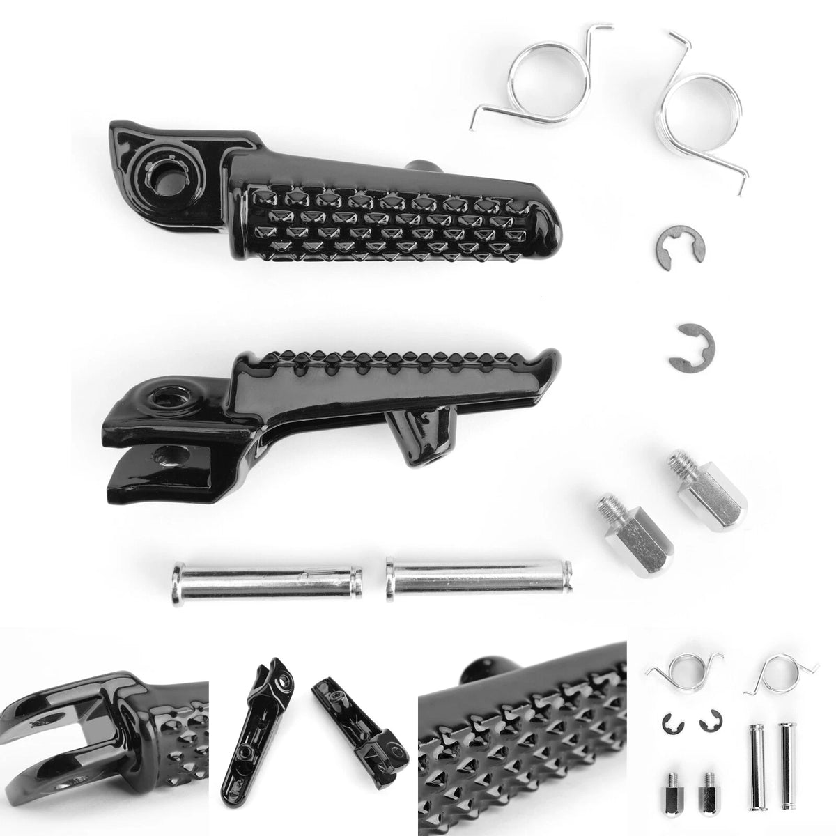 Front Foot Peg Footrest for Honda CB1000R CBR600RR CBR1000RR VTR1000 (FP-231-Black)
