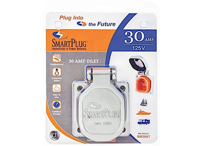 SmartPlug 30 Amp Stainless Steel Inlet w/ SS Cover Assembly for BM30NT
