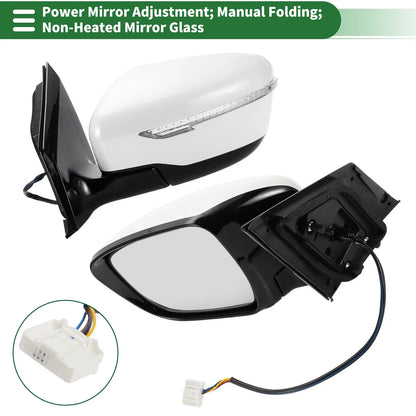 Left Side Door Mirror for Nissan Murano (2015–2020) Manual Folding White