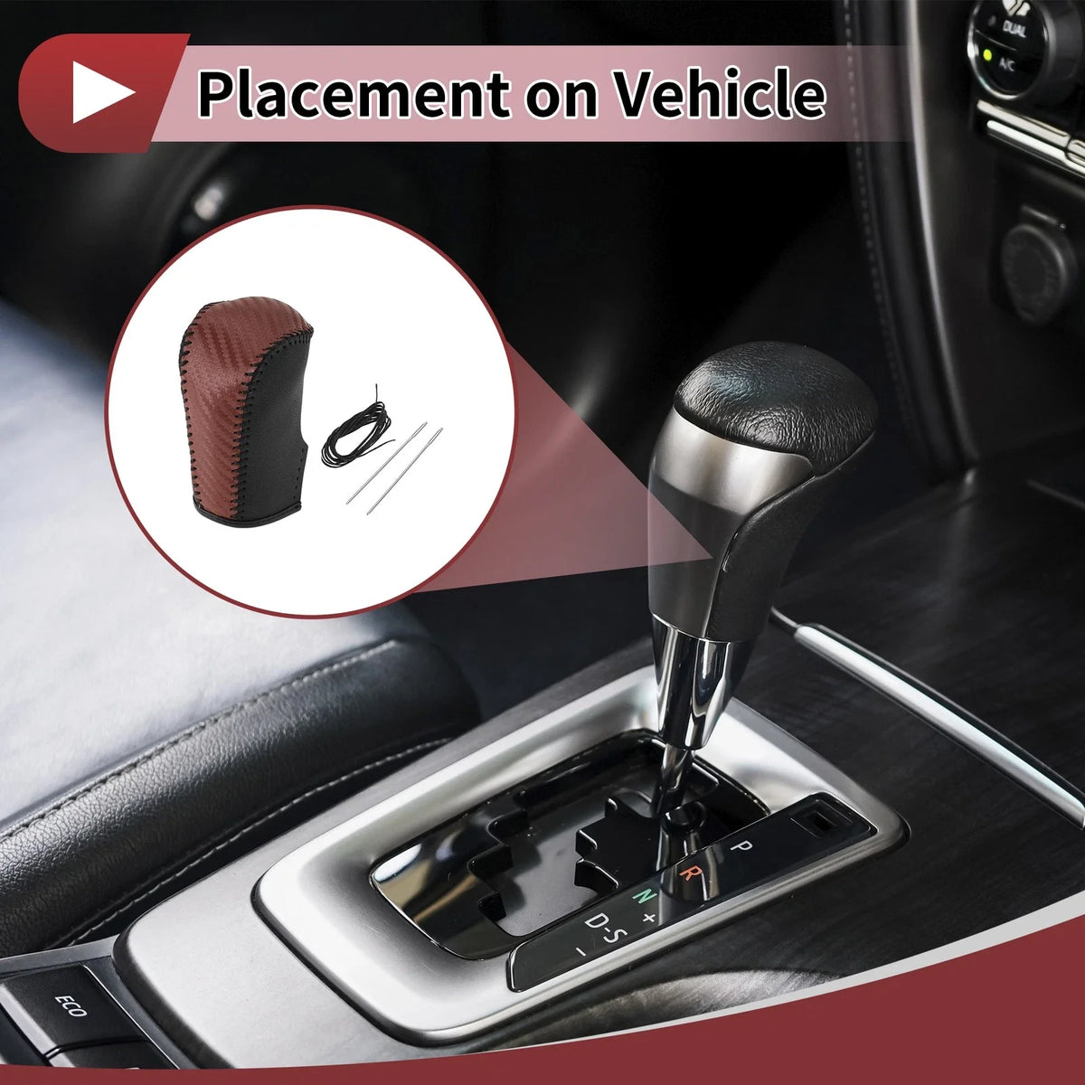 1 Pc Gear Shift Knob Cover for Nissan Murano (2009–2013) Black Brown