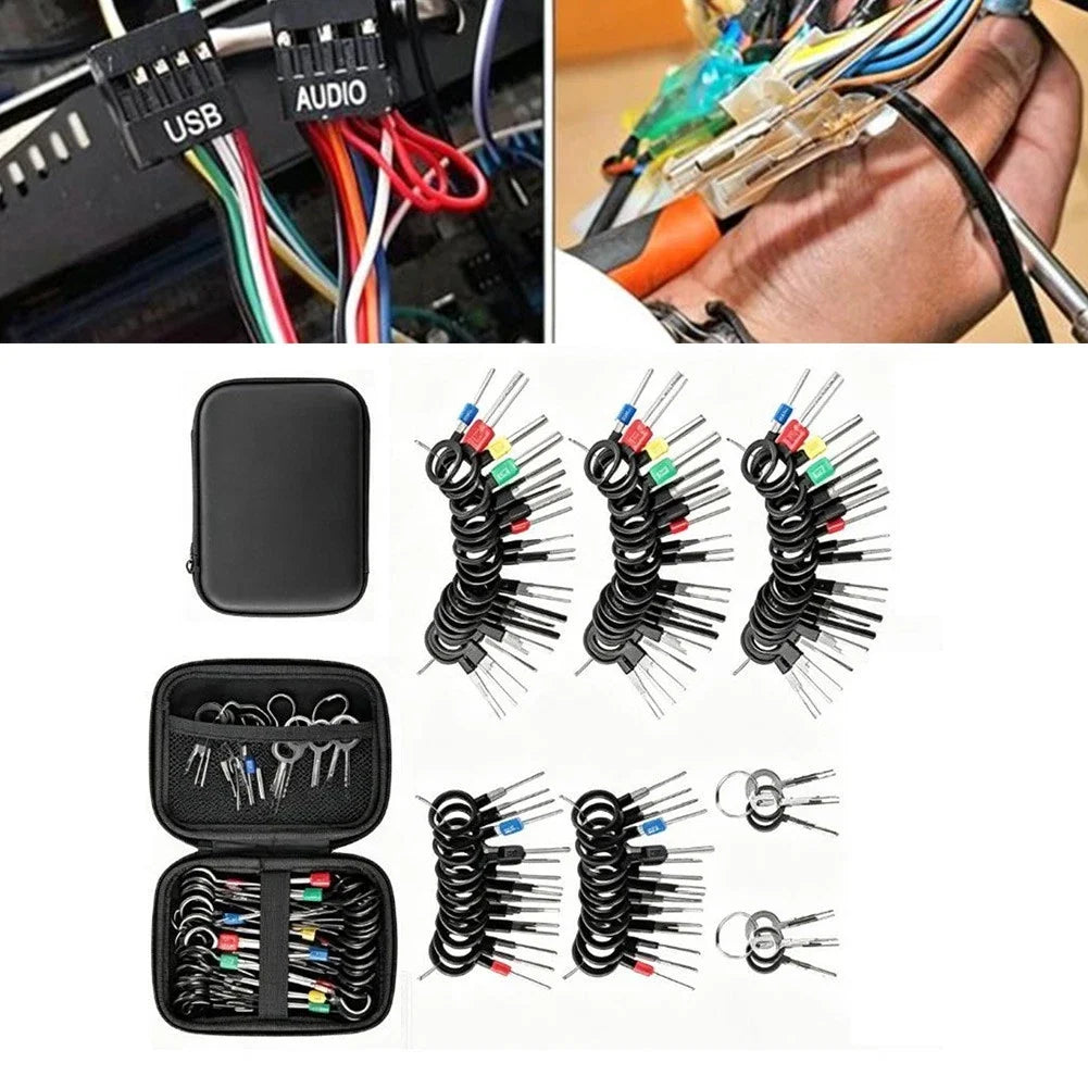 82PCS Wiring Harness Terminal Removal Tool Kit for Automotive Use