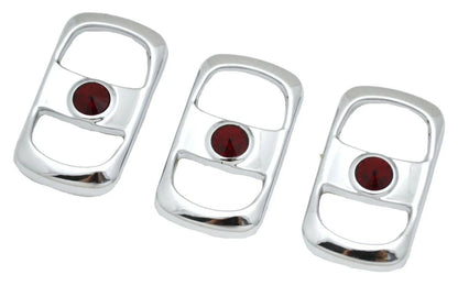 Set of 3 Rocker Switch Covers for Freightliner (UP#42054) Red Jewel Plastic