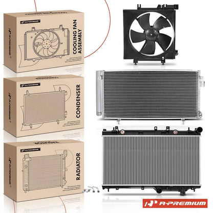 Radiator & AC Condenser & Cooling Fan Kit for Subaru Impreza Forester (2011–2021) - 45111AG00A, 45111AG06A, 2777, 3689, 621260