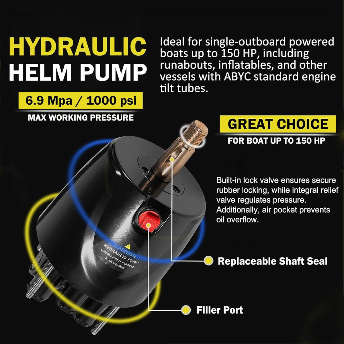 HK4200A-3 Hydraulic Outboard Steering System Kit for Teleflex Marine