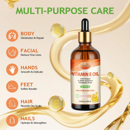 Vitamin E Oil for Skin Care (100% Pure, 3.38 Fl Oz)