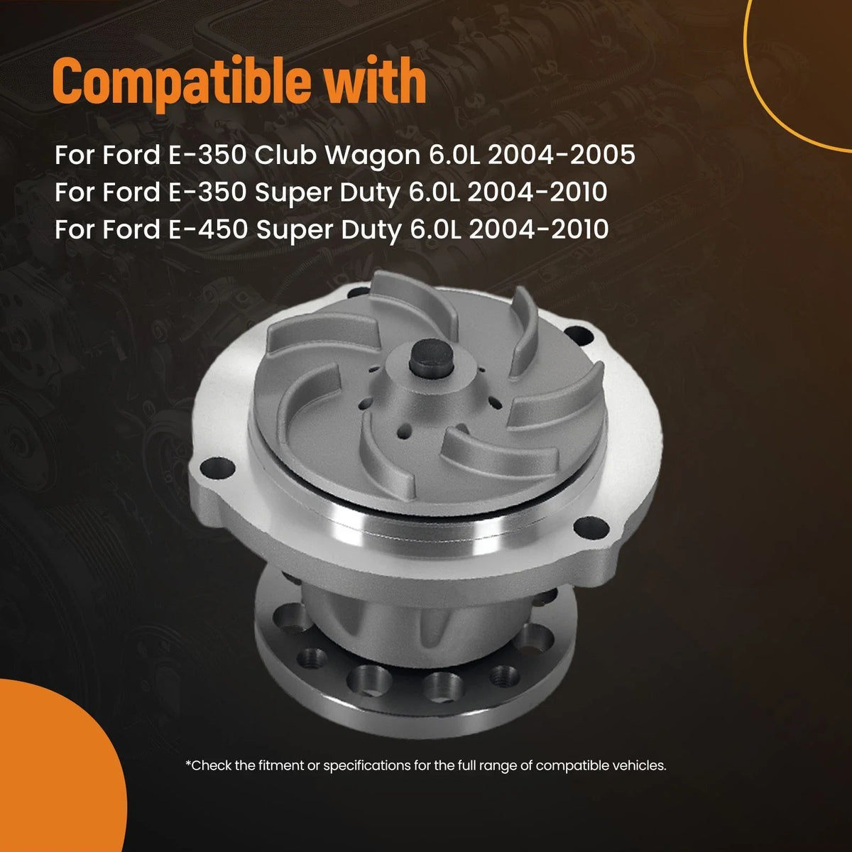 Coolant Water Pump Kit for Ford F-450 F-550 Super Duty (2004–2007) 4C3Z8501AC