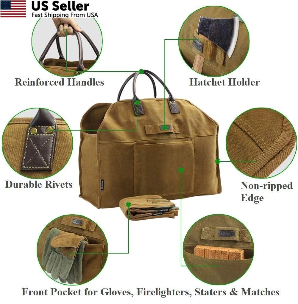 Firewood Log Carrier Bag for INNO Stage (23.4'' L x 10'' D x 11.4'' H)