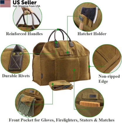 Firewood Log Carrier Bag for INNO Stage (23.4'' L x 10'' D x 11.4'' H)