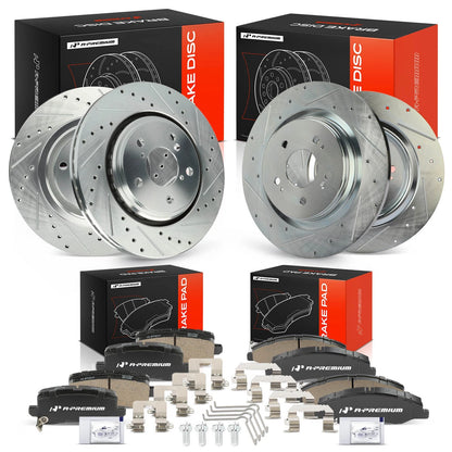 12pcs Drilled Brake Rotor & Pad Set for Honda Odyssey (74026, S12140092, S12140099)
