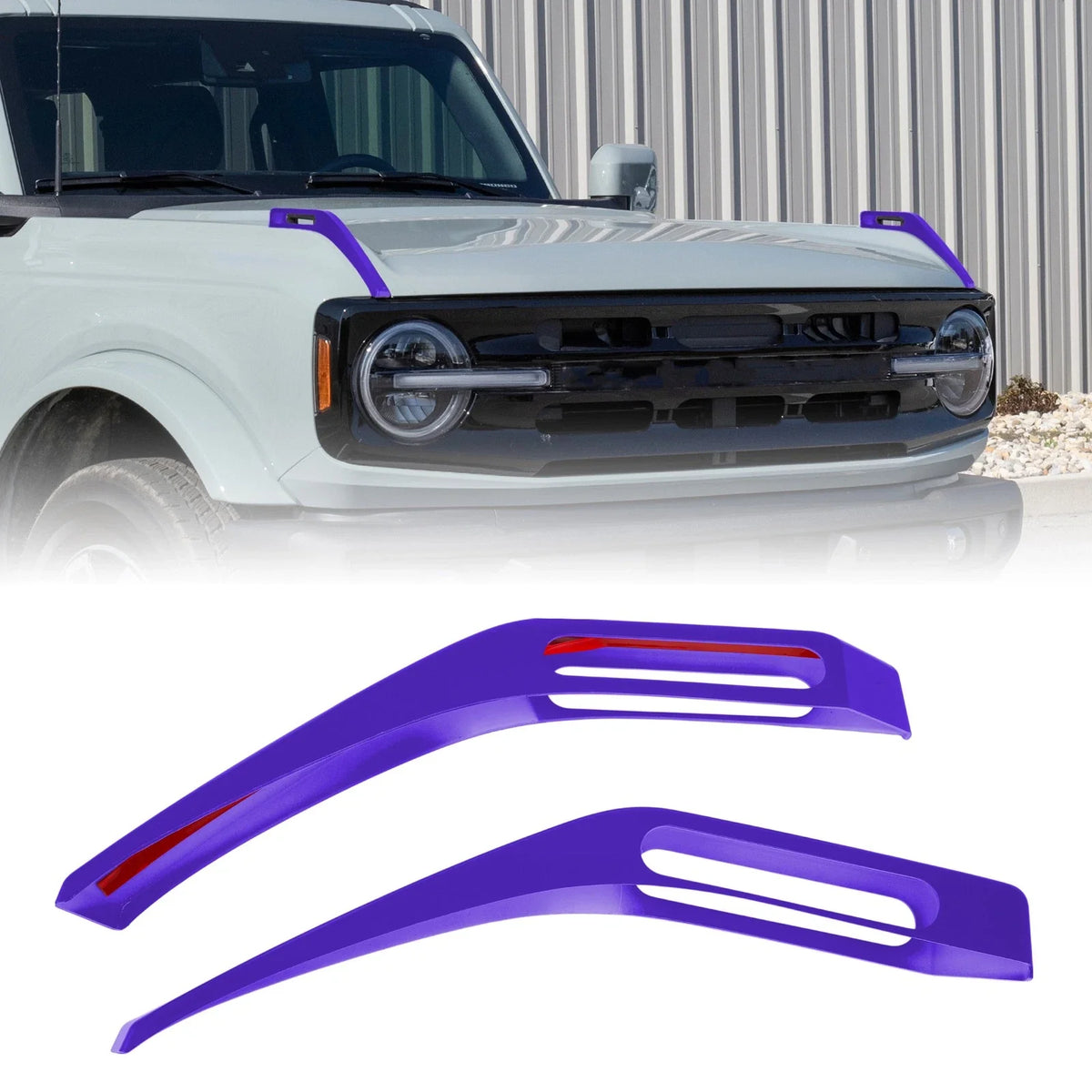 Engine Hood Hinge Cover for Ford Bronco (2021–2024) Purple Trail Sight Trim