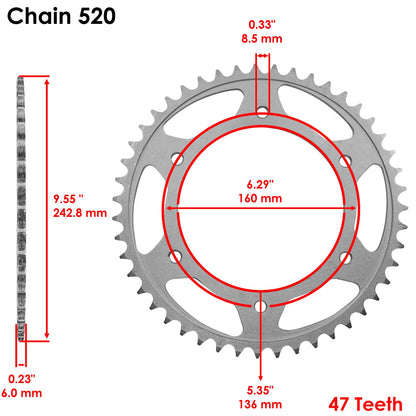Drive Chain & Sprocket Kit for BMW G650GS (2011–2015) CH100AA2155