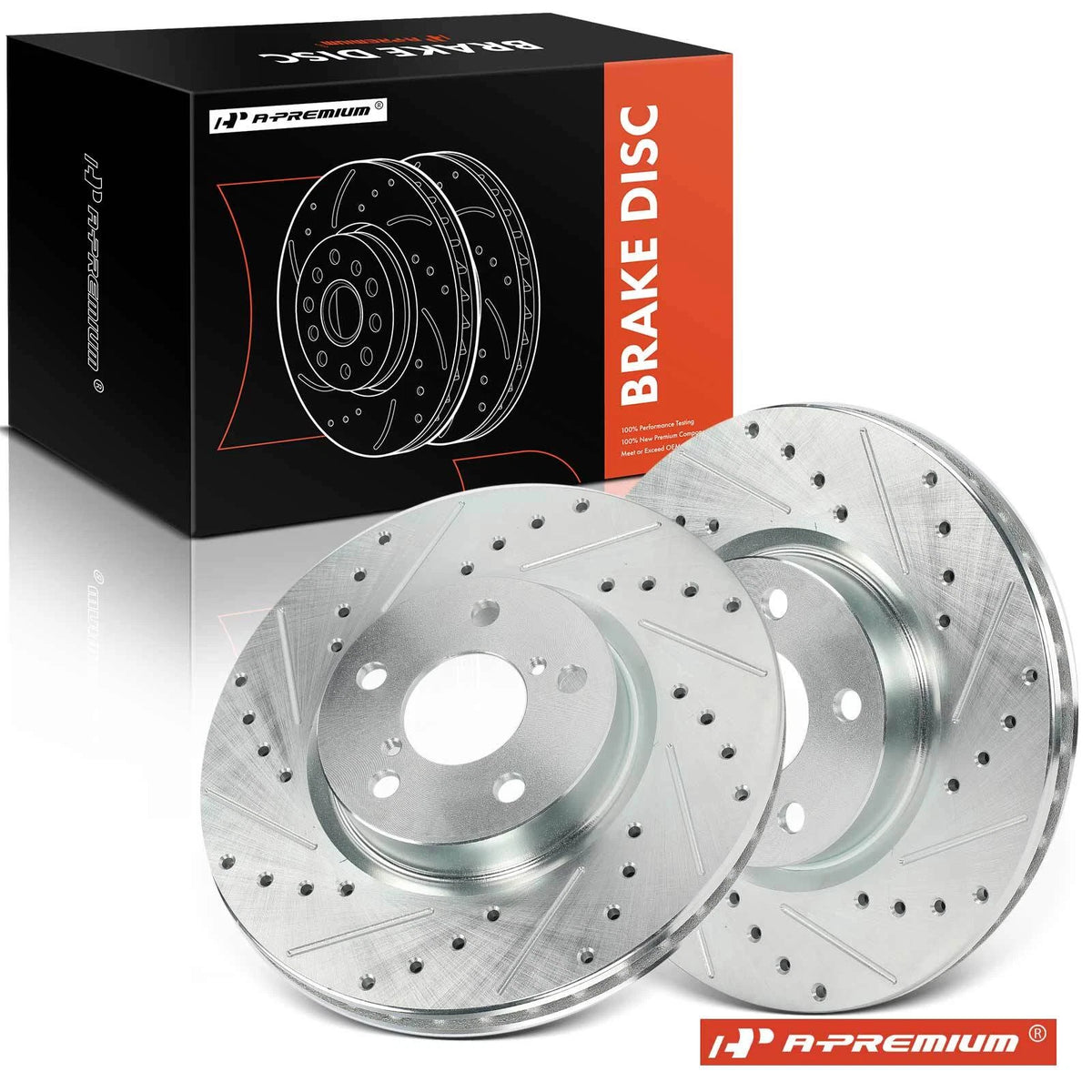 Set of 2 Front Side Drilled Brake Rotors for Subaru Impreza (2017–2023) S-12147042