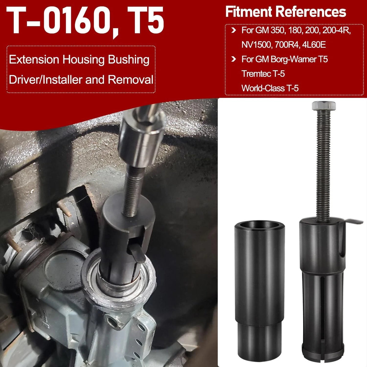 T-0160 Tail Shaft Bushing Removal Tool for GM 350, 180, 200, 200-4R, NV1500 (For00363)