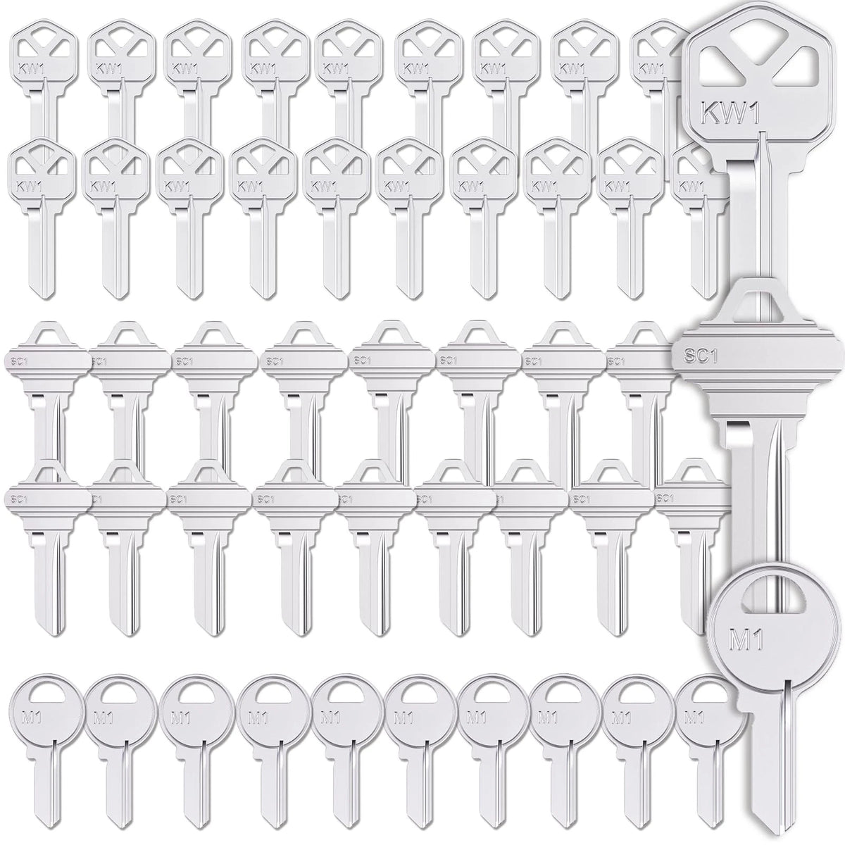 50Pcs Key Blanks for KW1 SC1 M1 (Uncut)