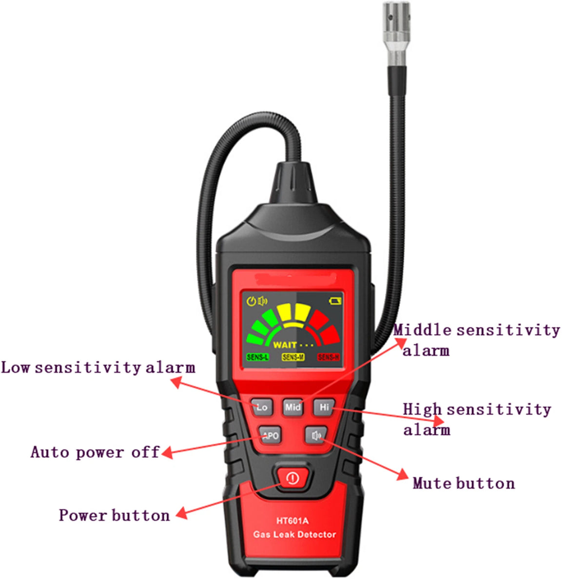 Portable LCD Combustible Gas Leak Detector for Natural Gas Propane I018-A039
