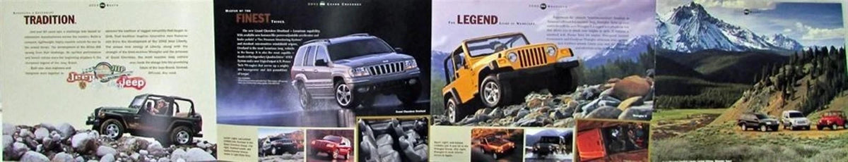 Sales Brochure Folder for Jeep Grand Cherokee Overland Wrangler Liberty (2002)