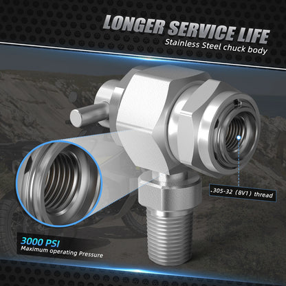1/8" NPT Male Nitrogen Filling Tool Valve for High Pressure Struts (3000 PSI)