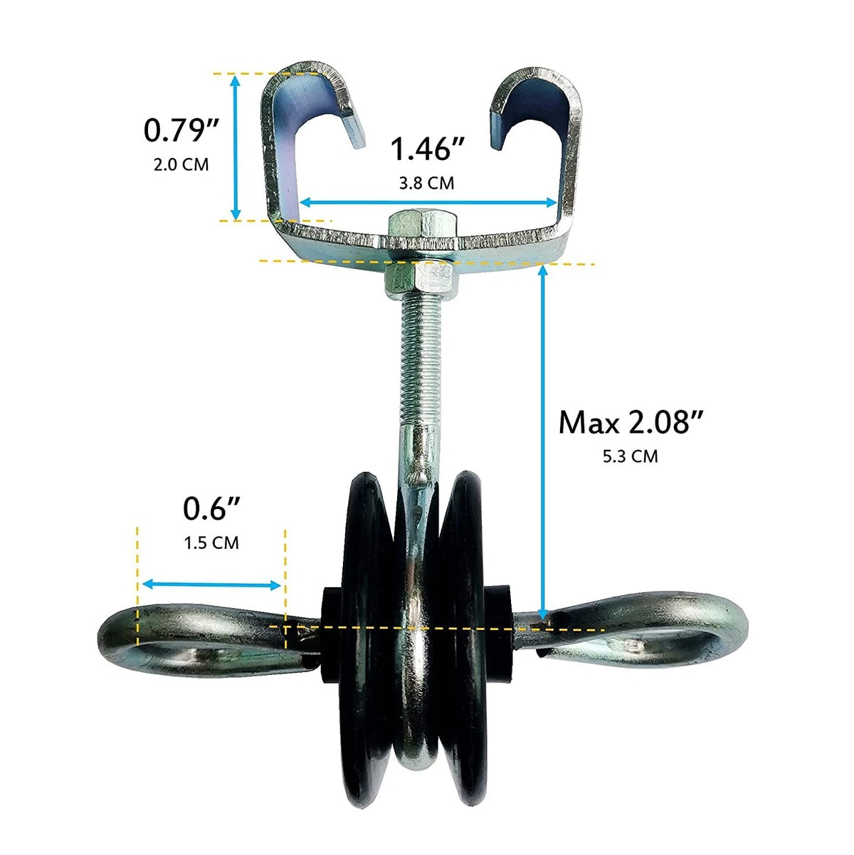 Set of 2 Electric Fence T-Post Gate Handle Anchors with Double Hooks