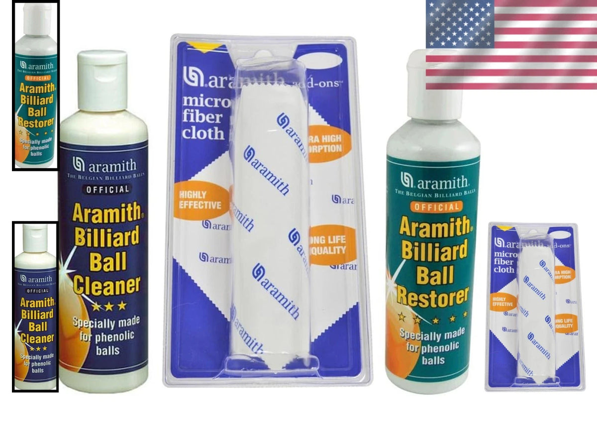 Set of 2 Microfiber Pool Ball Cleaners and Towels for Home and Business