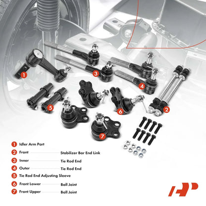 Set of 13 Front Idler Arm Sway Bar Link Tie Rod for Dodge Ram 1500 (2000–2001)