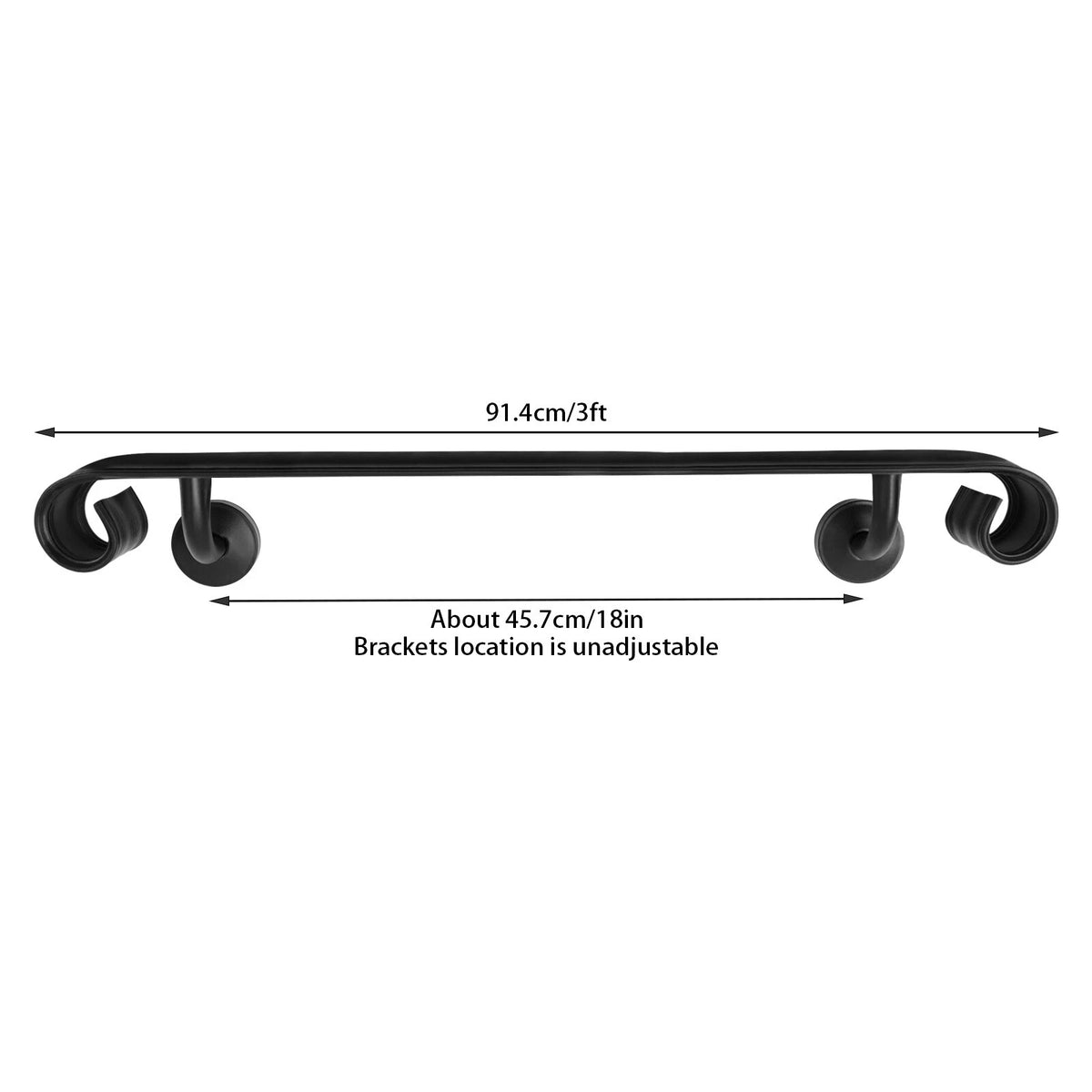 3 FT Metal Stair Handrail for Indoor Use
