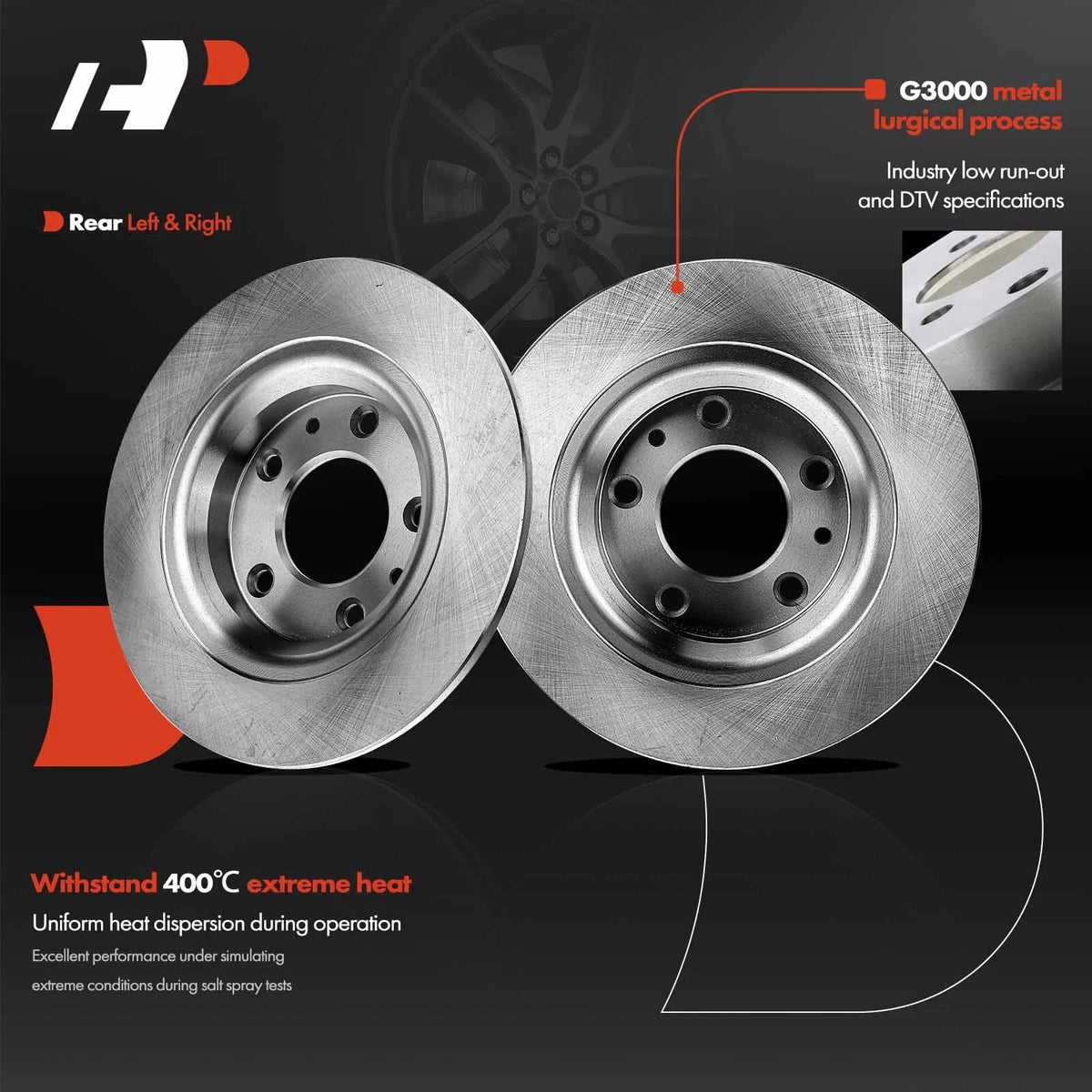 Rear Disc Brake Rotors for Ford Fusion Mercury Milan (2006–2012)