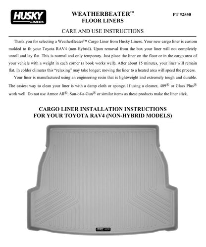 Husky Liner WeatherBeater Rear Cargo Liner for Toyota RAV4 (2019–2025) 25501