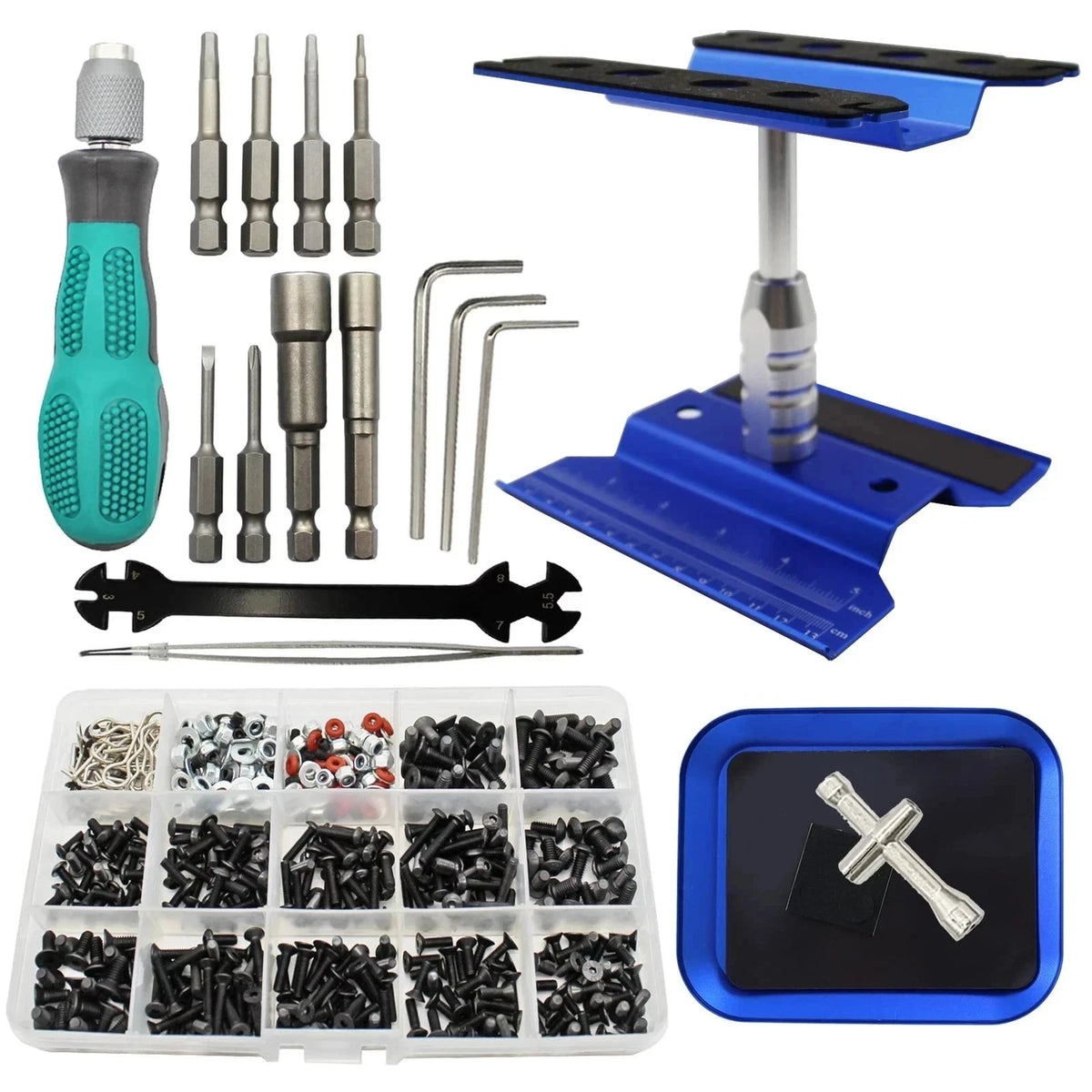 360° Rotation RC Car Repair Work Stand Tool Set (523 PCS)