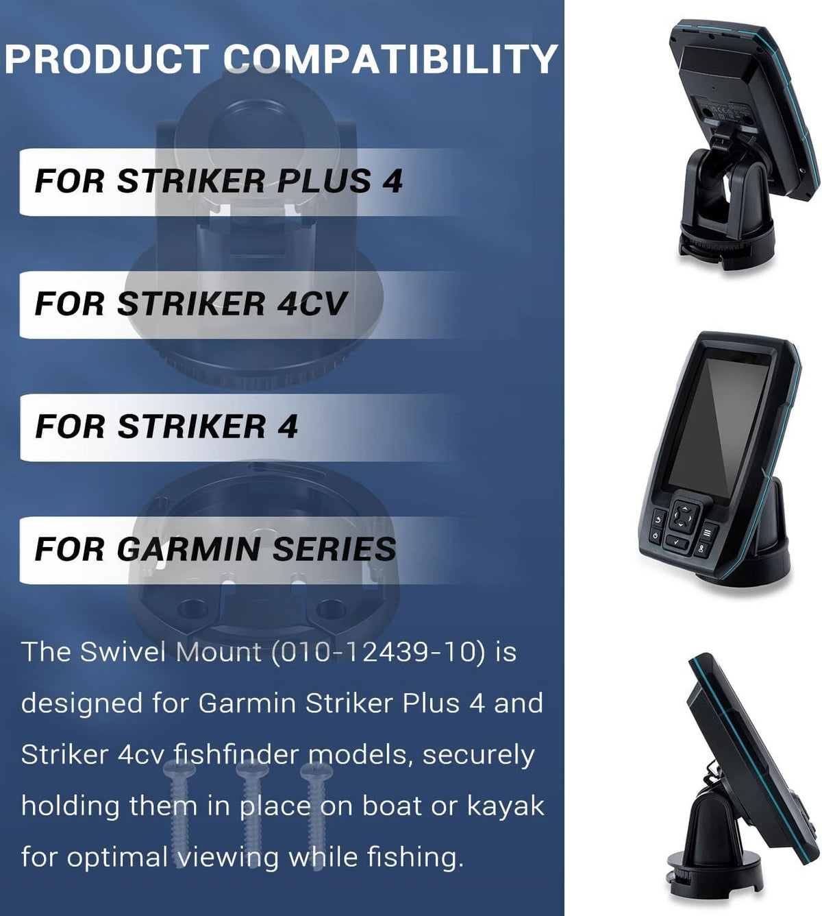 Tilt/Swivel Mount for Garmin Striker Vivid 4cv, Striker Plus 4/4Cv
