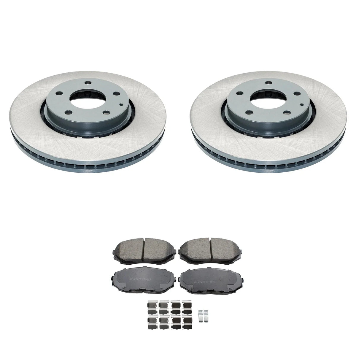 Set of 2 Front Rotors & Akebono ProACT Ceramic Brake Pads for CX-5 (2022–2023)